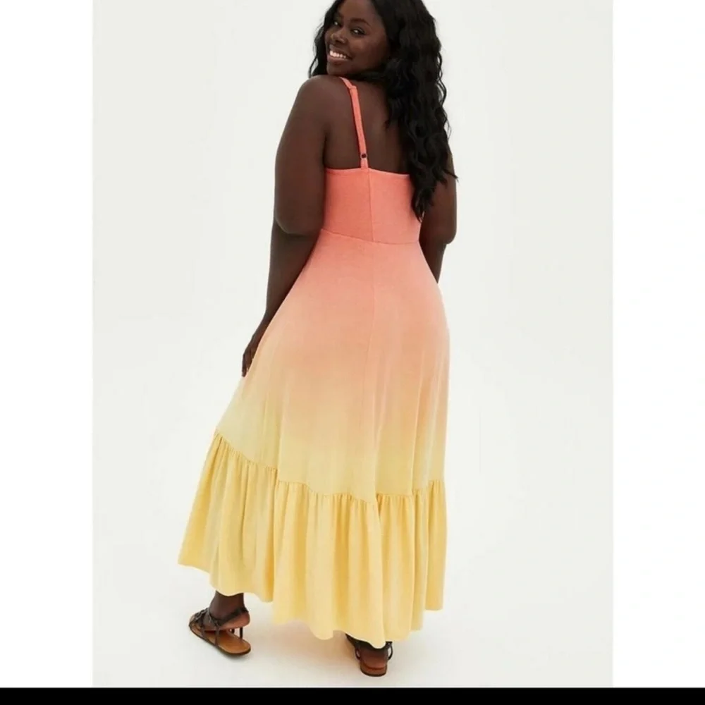 Orange and Yellow Tiered Ruffled Sundress - Picture 3 of 5